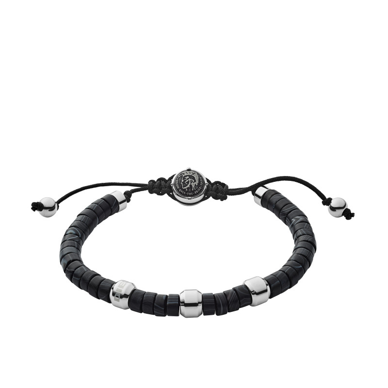 Bracelet DIESEL Homme Acier et Agates Noires - DX1121040
