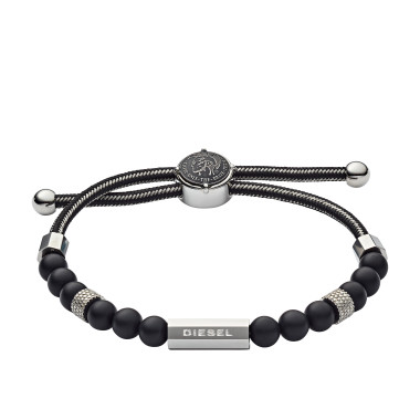 Bracelet DIESEL Homme Acier et Agates Noires - DX1151040