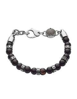 Bracelet DIESEL Homme Acier et Perles Noires - DX1163040