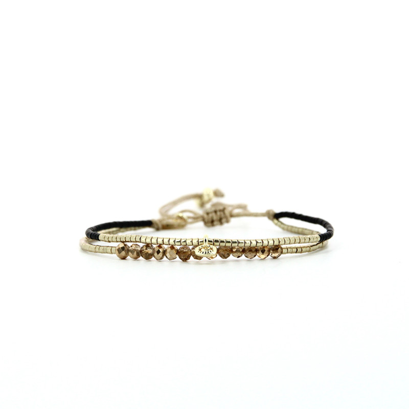 Bracelet tissé SOLEIL D'HIVER avec Perles de Miyuki  - BELLE MAIS PAS QUE - B-1817-SOLE