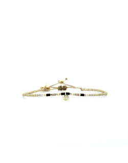 Bracelet tissé SOLEIL D'HIVER avec Perles de Miyuki  - BELLE MAIS PAS QUE - B-1828-SOLE