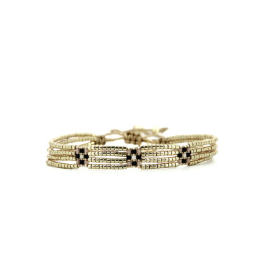 Bracelet tissé SOLEIL D'HIVER avec Perles de Miyuki  - BELLE MAIS PAS QUE - B-2037-SOLE