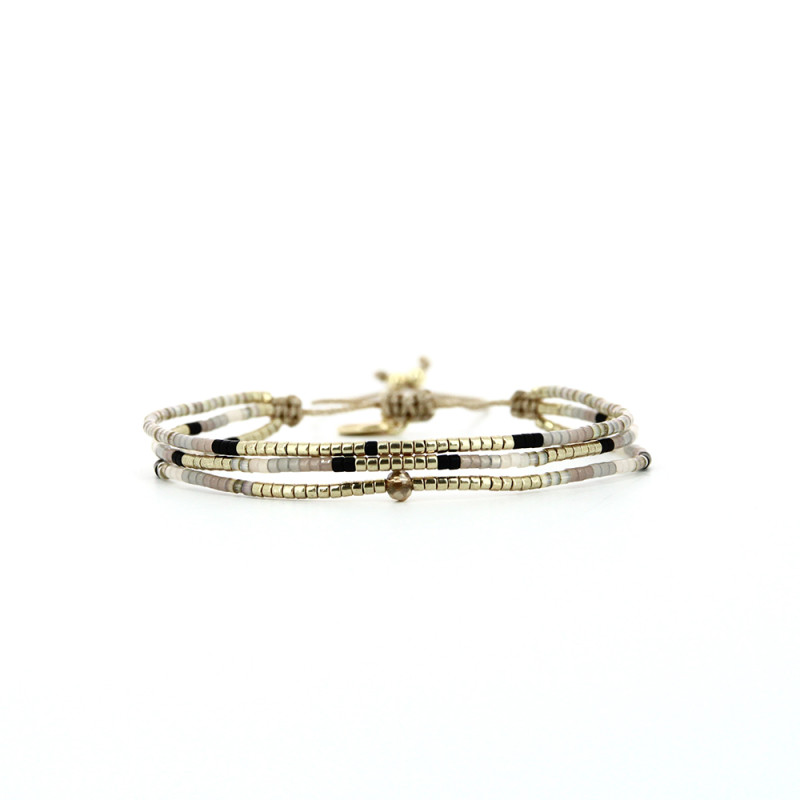 Bracelet tissé SOLEIL D'HIVER avec Perles de Miyuki  - BELLE MAIS PAS QUE - B-2039-SOLE