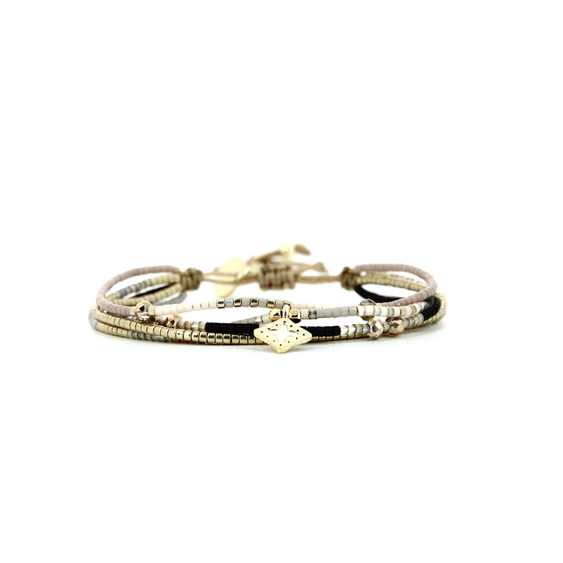 Bracelet tissé SOLEIL D'HIVER avec Perles de Miyuki  - BELLE MAIS PAS QUE - B-2070-SOLE