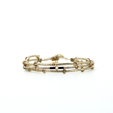 Bracelet tissé SOLEIL D'HIVER avec Perles de Miyuki  - BELLE MAIS PAS QUE - B-2071-SOLE