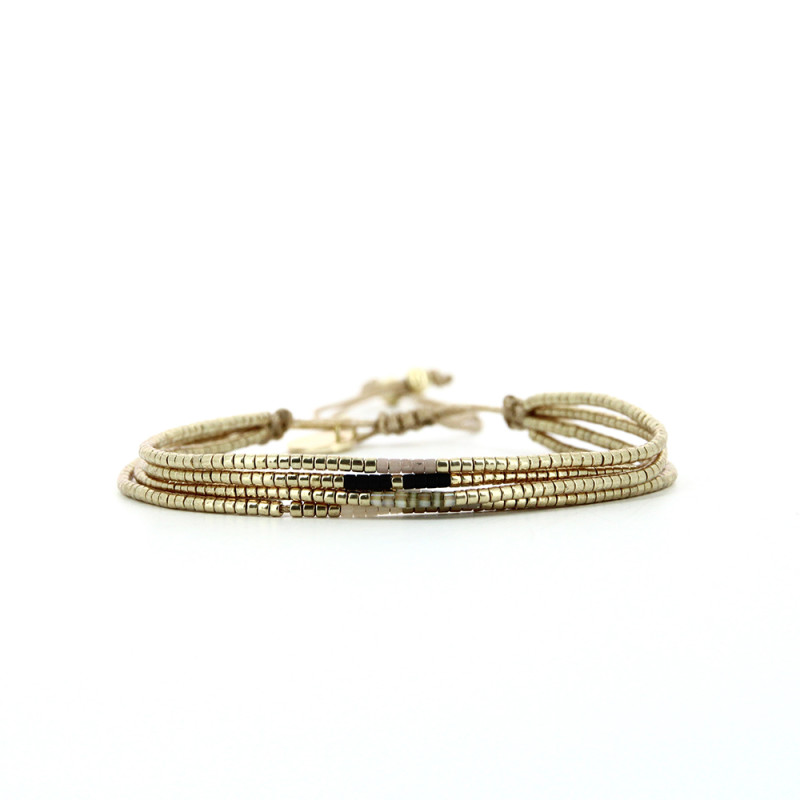 Bracelet tissé SOLEIL D'HIVER avec Perles de Miyuki  - BELLE MAIS PAS QUE - B-2072-SOLE
