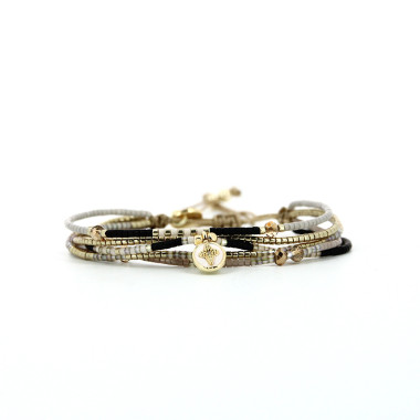 Bracelet tissé SOLEIL D'HIVER avec Perles de Miyuki  - BELLE MAIS PAS QUE - B-2074-SOLE