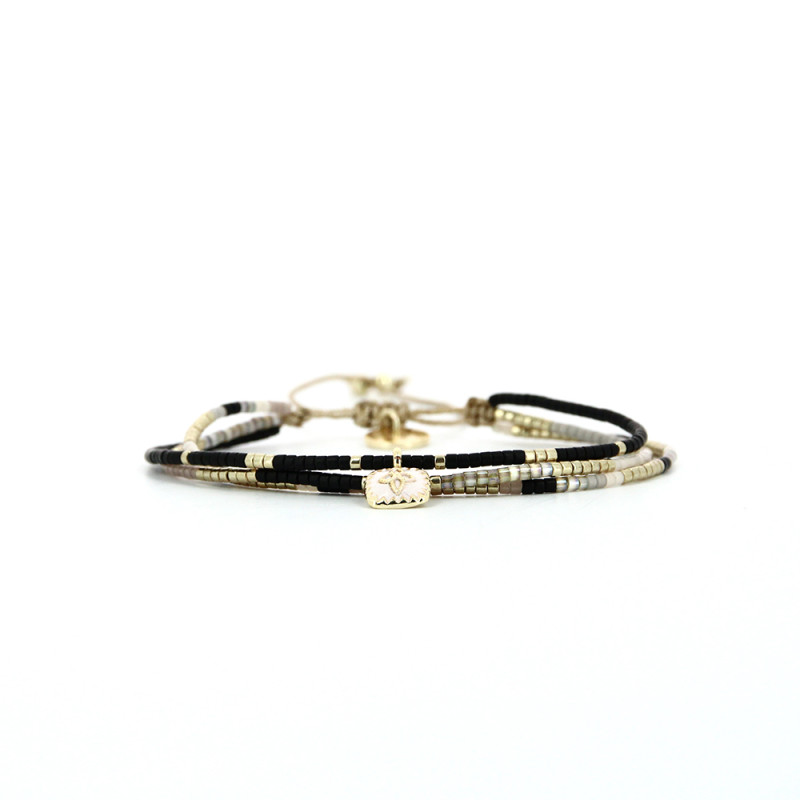 Bracelet tissé SOLEIL D'HIVER avec Perles de Miyuki  - BELLE MAIS PAS QUE - B-2076-SOLE