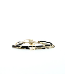 Bracelet tissé SOLEIL D'HIVER avec Perles de Miyuki  - BELLE MAIS PAS QUE - B-2076-SOLE