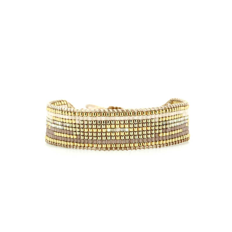 Bracelet tissé AMAZING GOLD avec Perles de Miyuki  - BELLE MAIS PAS QUE - B-1719-AMAZ
