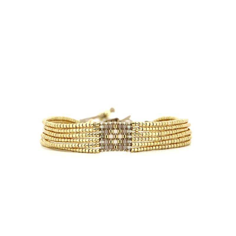 Bracelet tissé AMAZING GOLD avec Perles de Miyuki  - BELLE MAIS PAS QUE - B-1885-AMAZ