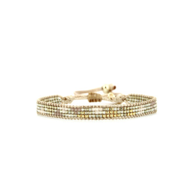 Bracelet tissé AMAZING GOLD avec Perles de Miyuki  - BELLE MAIS PAS QUE - B-1952-AMAZ