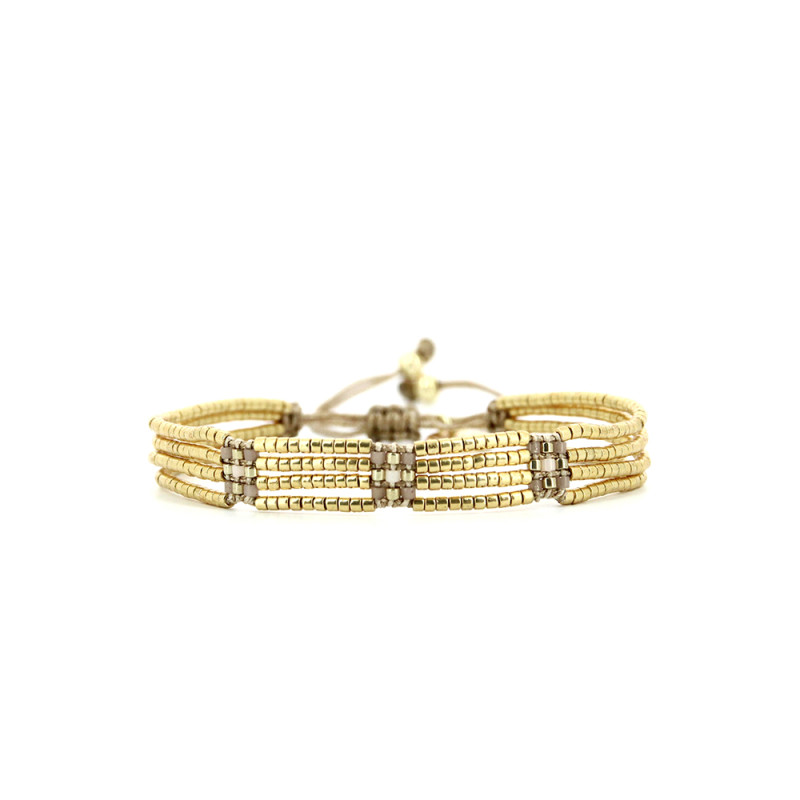 Bracelet tissé AMAZING GOLD avec Perles de Miyuki  - BELLE MAIS PAS QUE - B-2037-AMAZ