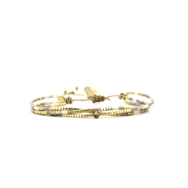 Bracelet tissé AMAZING GOLD avec Perles de Miyuki  - BELLE MAIS PAS QUE - B-2039-AMAZ