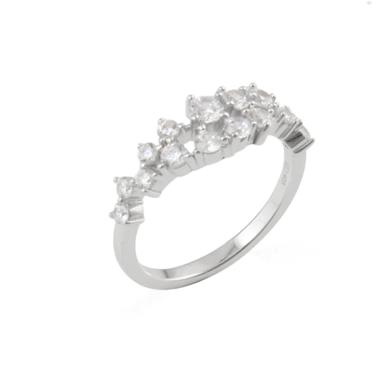 Bague AÉLYS en Argent 925/1000 Blanc et Oxyde - AE-BA6OZ0034