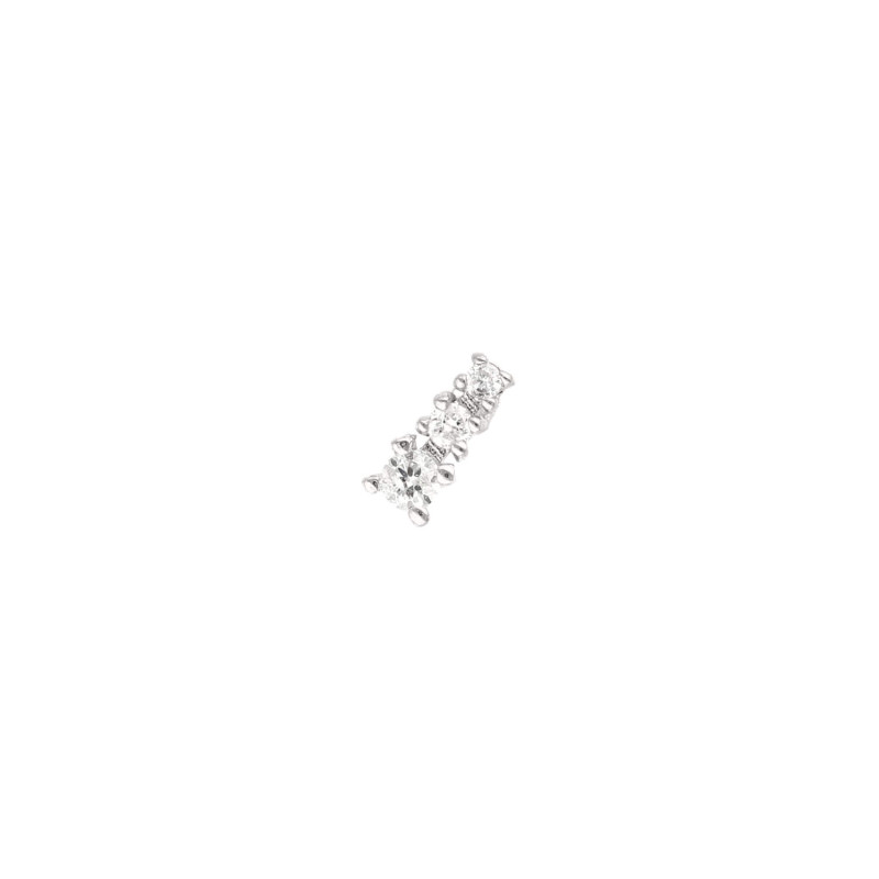 Boucle d'oreille Piercing AÉLYS en Or 750/1000 Blanc et Diamant 0,048 carat - AE-B3DT0002