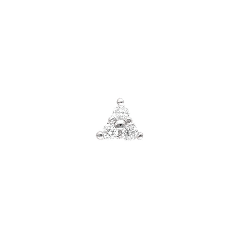 Boucle d'oreille Piercing AÉLYS en Or 750/1000 Blanc et Diamant 0,03 carat - AE-B3DT0003
