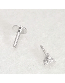 Boucle d'oreille Piercing AÉLYS en Or 750/1000 Blanc et Diamant 0,03 carat - AE-B3DT0003