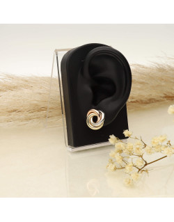 Boucles d'oreilles Noeud AÉLYS en Or 375/1000 Tricolore - AE-B40027