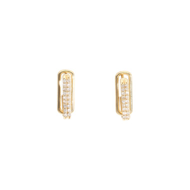 Boucles d'oreilles AÉLYS en Or 375/1000 et Diamant 0,108 carat - AE-B4DT0001