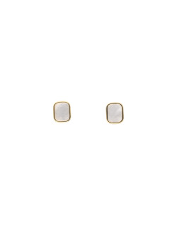 Boucles d'oreilles Rectangle AÉLYS en Or 375/1000 et Nacre  - AE-B4NA0001