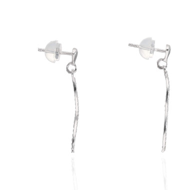 Boucles d'oreilles AÉLYS en Or 375/1000 Blanc et Oxyde - AE-B4OZ0004