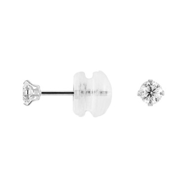 Boucles d'oreilles AÉLYS en Or 375/1000 Blanc et Oxyde Blanc - AE-B4OZ0020