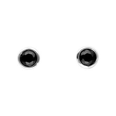 Boucles d'oreilles AÉLYS en Argent 925/1000 et Oxyde Noir - AE-B60110