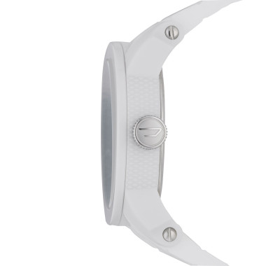 Montre DOUBLE DOWN - DIESEL Homme Bracelet Silicone Blanc - DZ1436