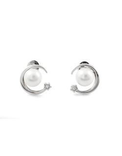 Boucles d'oreilles LA PETITE PERLE en Argent 925/1000 et Perle d'eau douce - AE-B6PLD0001