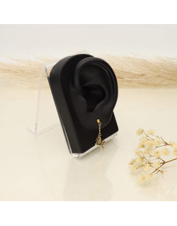 Boucles d'oreilles Libellule Noire ETIKA en Acier Jaune - AE-B70007