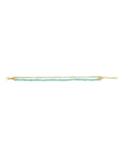 Bracelet ETIKA en Acier Jaune et Turquoise Bleu - AE-BR70028