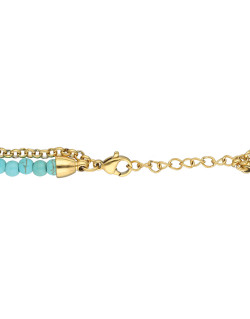 Bracelet ETIKA en Acier Jaune et Turquoise Bleu - AE-BR70028