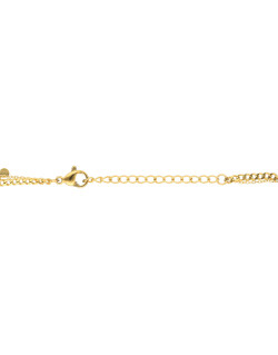 Bracelet ETIKA en Acier Jaune et Agate Rouge - AE-BR7AG0001