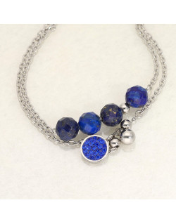Bracelet ETIKA en Acier et Lapis-lazuli Bleu - AE-BR7LA0001