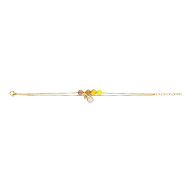 Bracelet ETIKA en Acier Jaune Lodolite Multicolore - AE-BR7LD0001