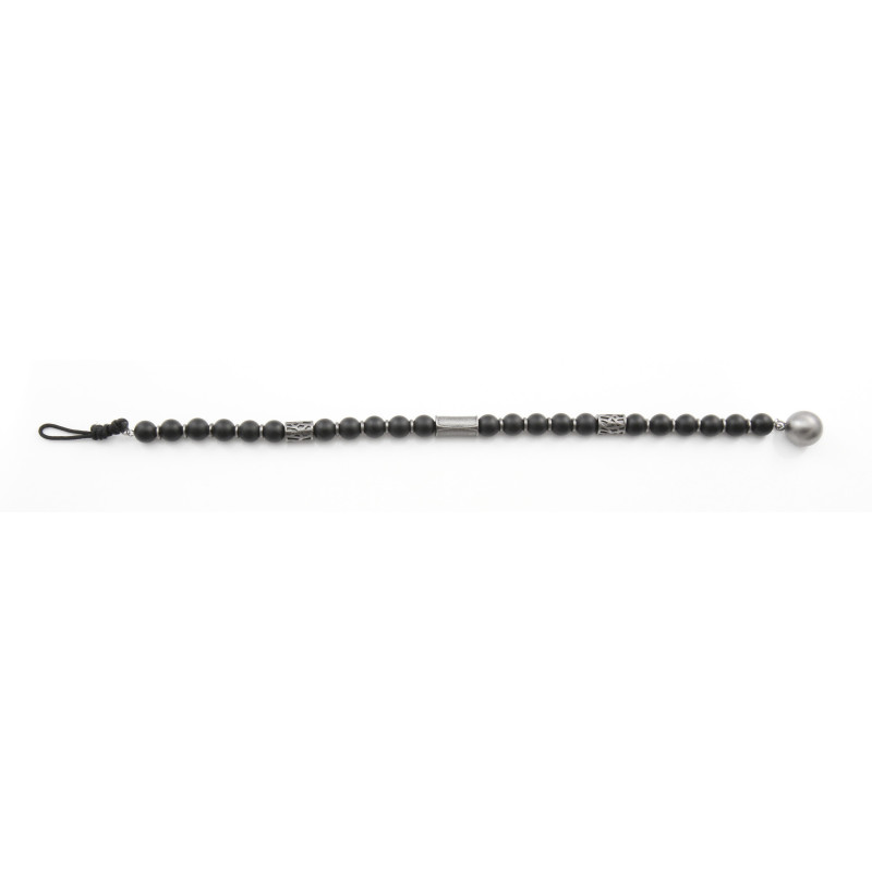 Bracelet ETIKA en Acier et Perles Noires - AE-BR7PL0001