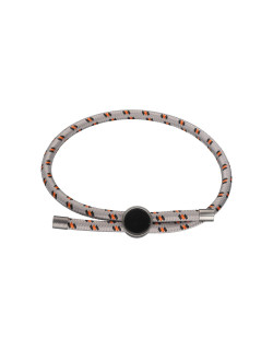 Bracelet ETIKA en Acier et Corde Gris et Onyx Noir - AE-BR7OY0001