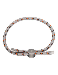 Bracelet ETIKA en Acier et Corde Gris et Onyx Noir - AE-BR7OY0001