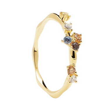 Bague FIVE - PD PAOLA en Argent 925/1000 Doré et Oxyde de Zirconium - AN01-210-U