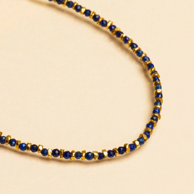 Bracelet JAIPUR - UNE A UNE avec Lapis Lazuli Bleu - S21BRJB