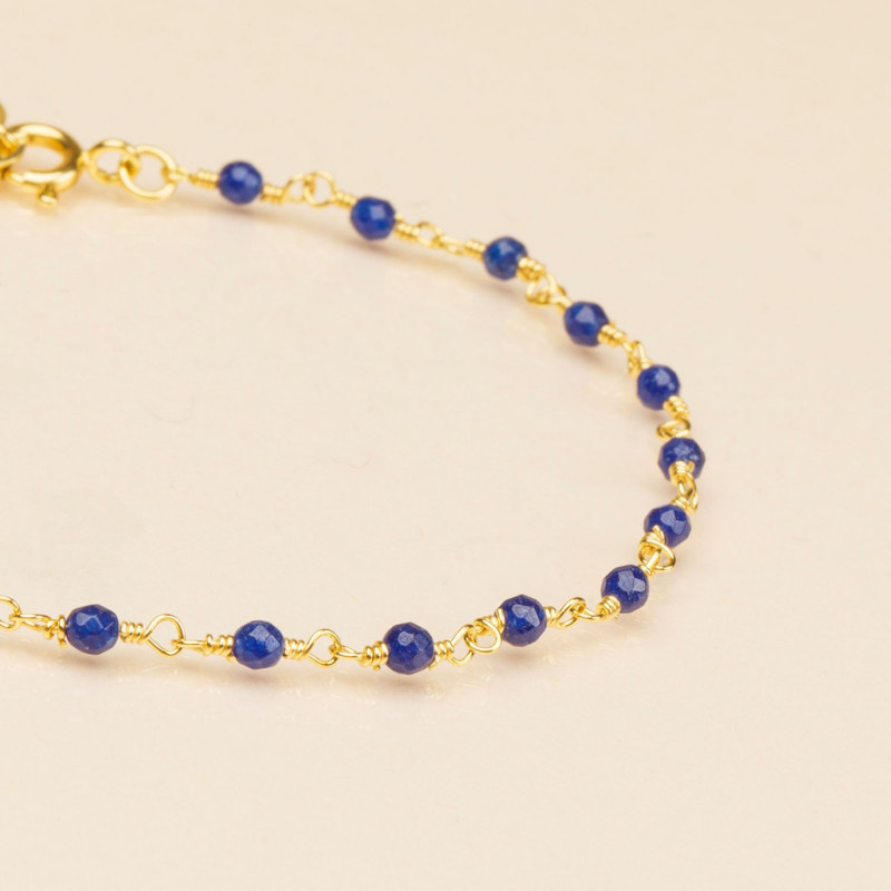 Bracelet INDE - UNE A UNE Agate Teintée Bleu - BRIBO