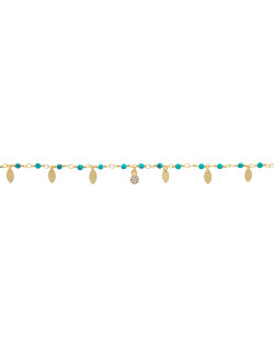 Bracelet Pampilles INDE - UNE A UNE Agate Lagon Turquoise - S21BRPT