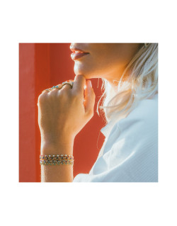 Bracelet INDE - UNE A UNE Agate Teintée Blanc - BRIBL