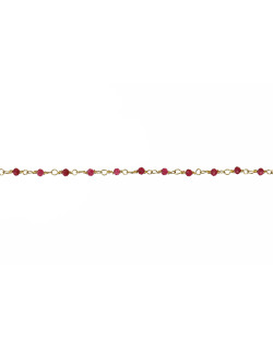 Bracelet INDE - UNE A UNE Agate Teintée Framboise - BRIFR