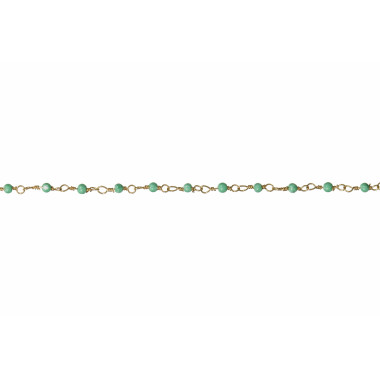 Bracelet INDE - UNE A UNE Agate Teintée Verte - BRICR