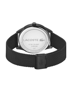 Montre LACOSTE Homme Bracelet Acier Maille Milanaise Noir - 2011105