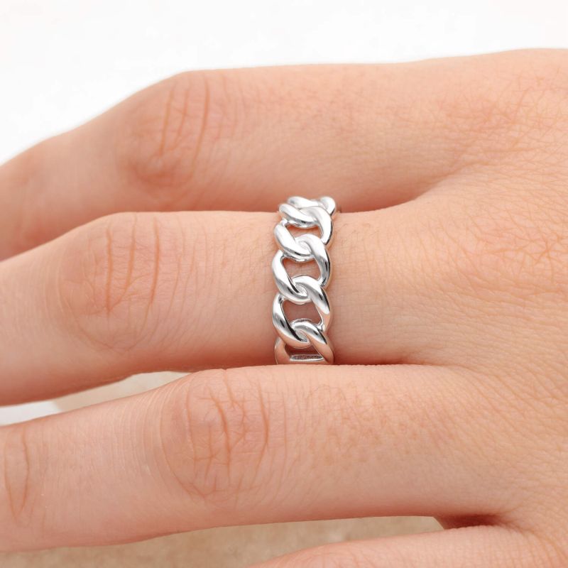 Bague gourmette argent hot sale