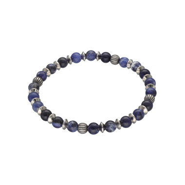 Bracelet AÉLYS en Acier et Sodalite Bleu - AE-BR7SD0002