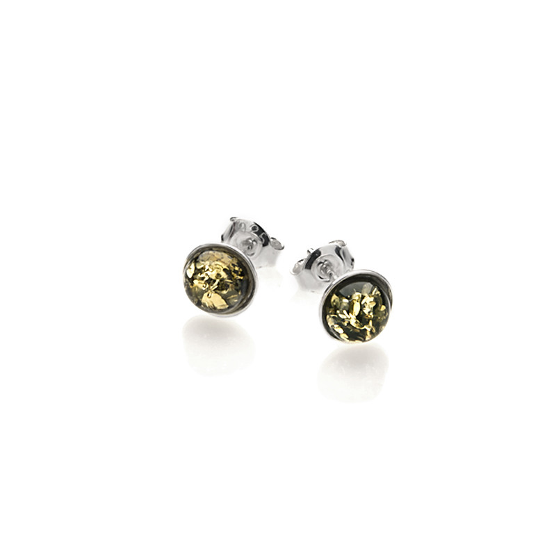 Boucles d'oreilles AÉLYS en Argent 925/1000 Blanc et Ambre - AE-B6AB0011